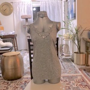 Armani Exchange Jeweled cut out tank